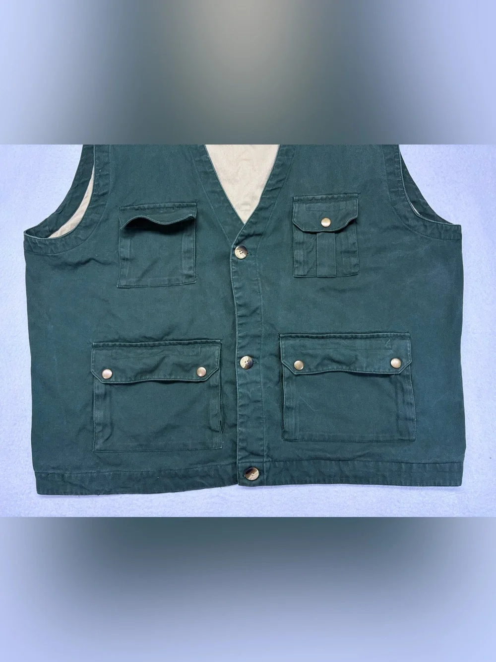 VTG High Sierra 100% Cotton Canvas Fishing Vest Men’s XL Hiking Camping Outdoors